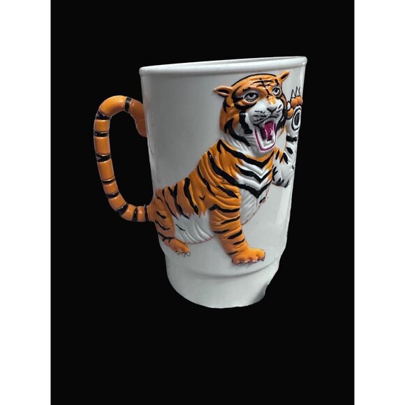 Ringling Bros. & Barnum & Bailey Circus Tiger Mug 1988 Collectible 3-D 3D - Picture 3 of 8
